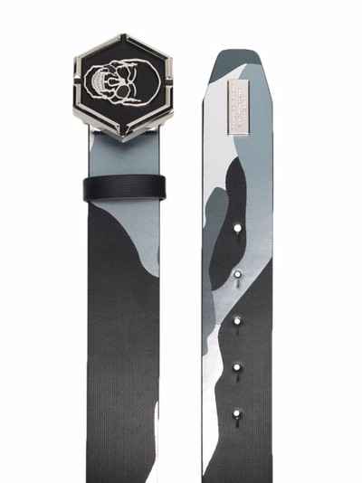 PHILIPP PLEIN camouflage-print skull-detail belt outlook