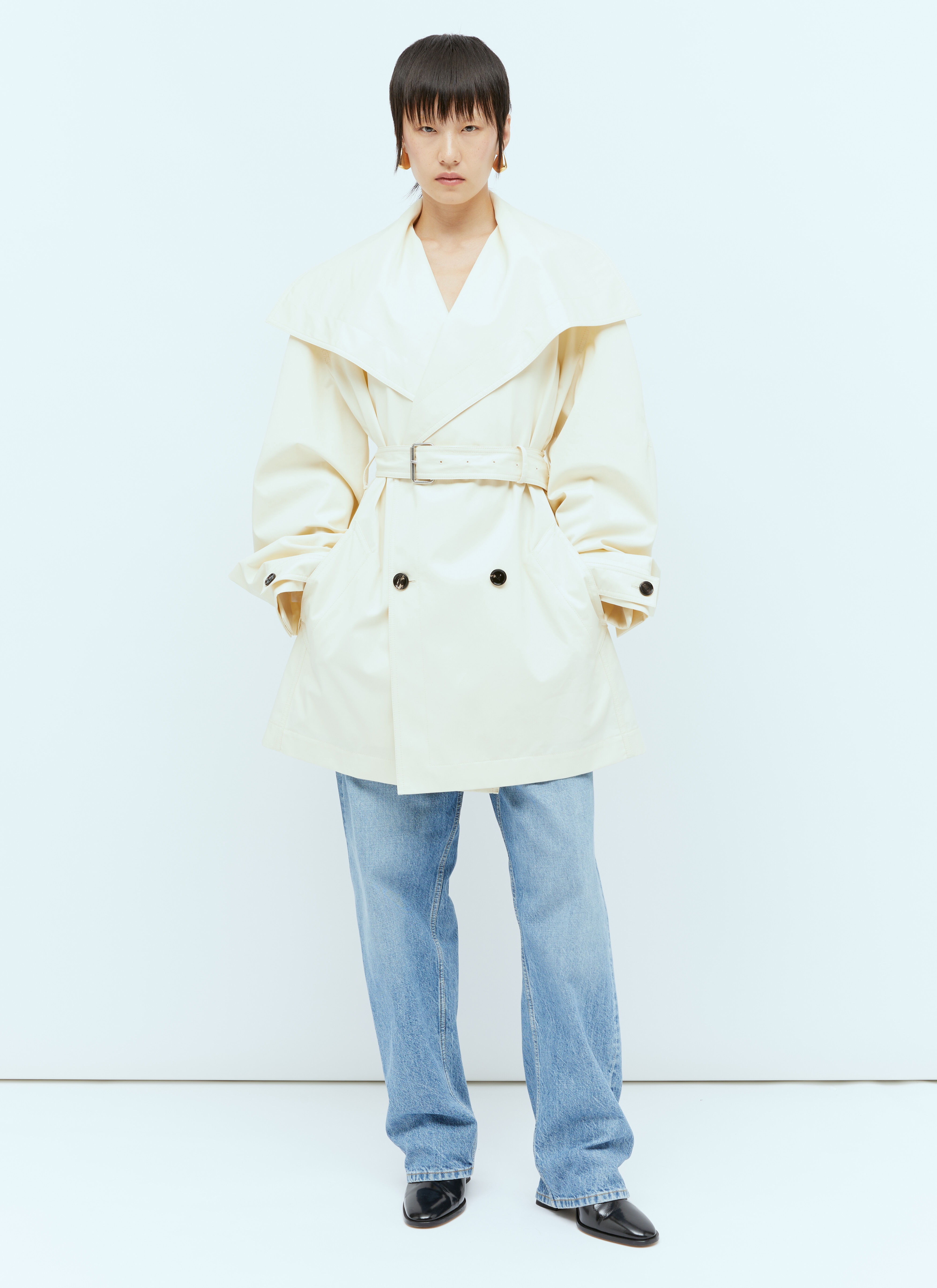 【関税&送料込】Bottega Veneta Twill Oversized Trench Coat Bottega Veneta® Men's Light Cotton Twill Trench Coat in
