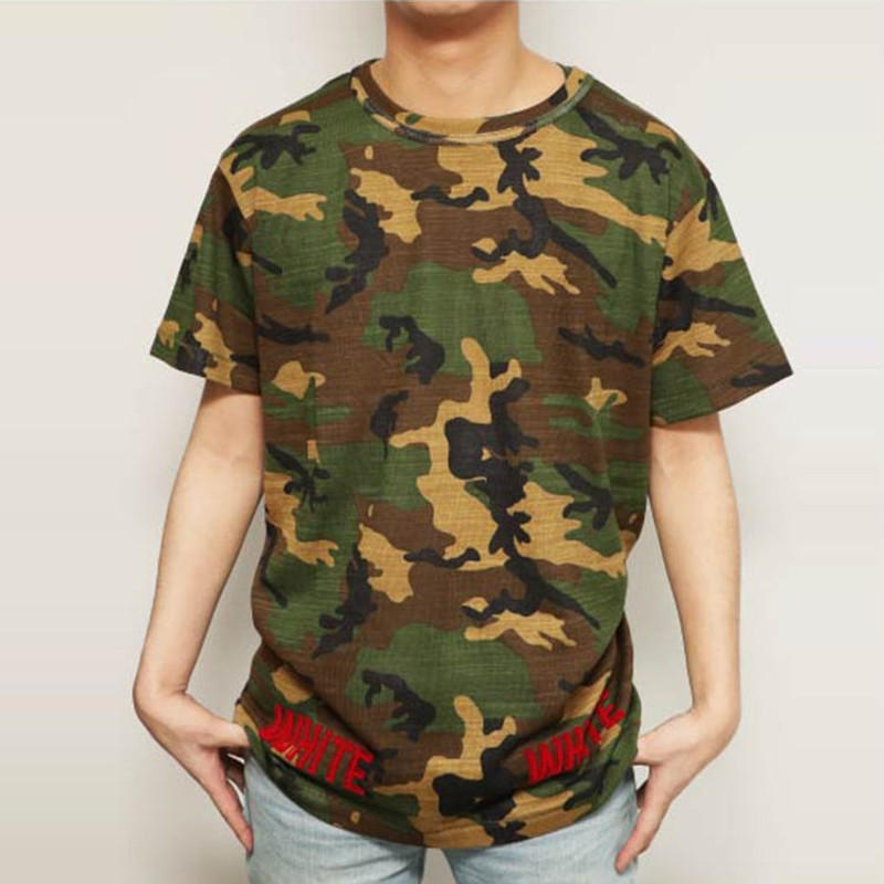 Off-White Red Short Sleeve Camouflage Green OMAA001F150580189920 3