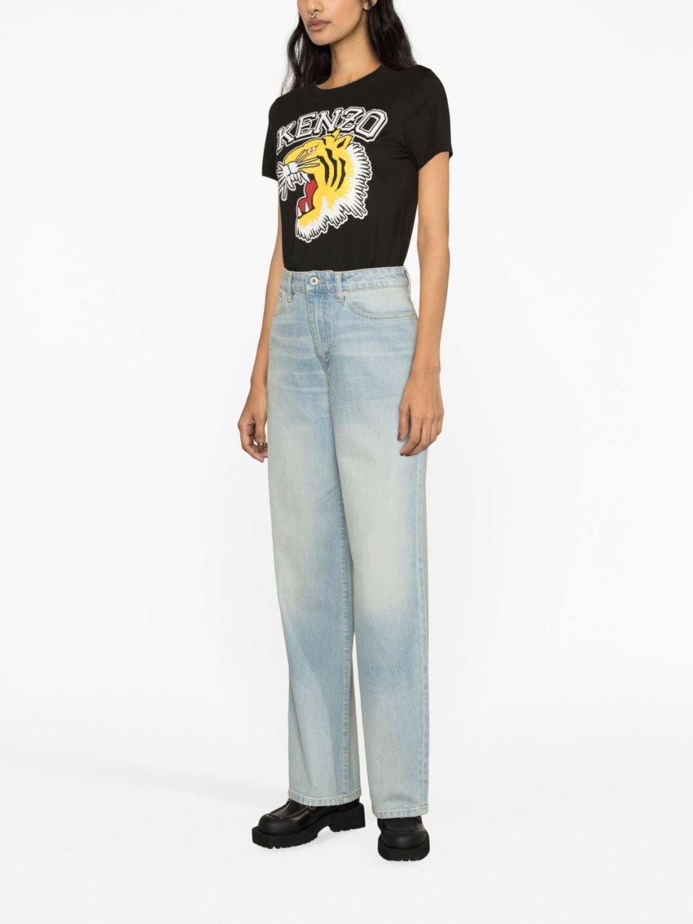 logo-appliqué wide-leg jeans - 3