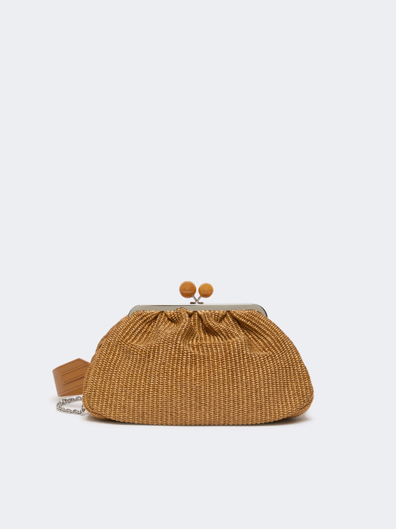 FORTUNA Medium raffia-effect Pasticcino bag - TANGERINE 1