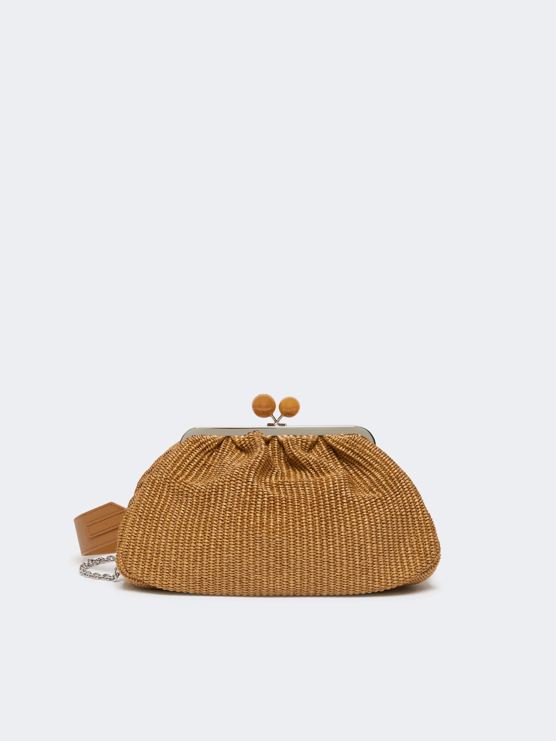 Medium raffia-effect Pasticcino bag - TANGERINE - 1