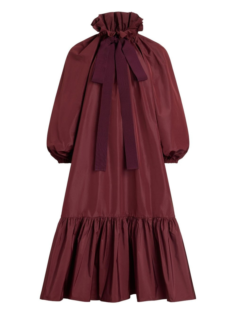 bow-detail ruffle-hem 드레스 1