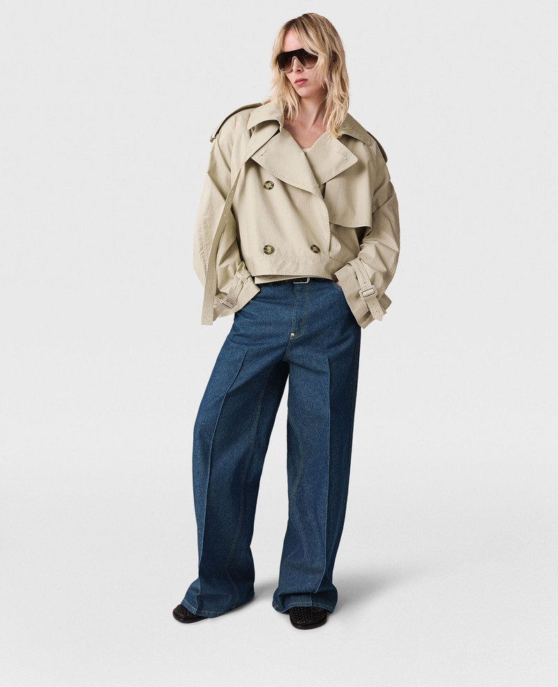 Stella McCartney Center-Pleat Denim Tailored Pants outlook