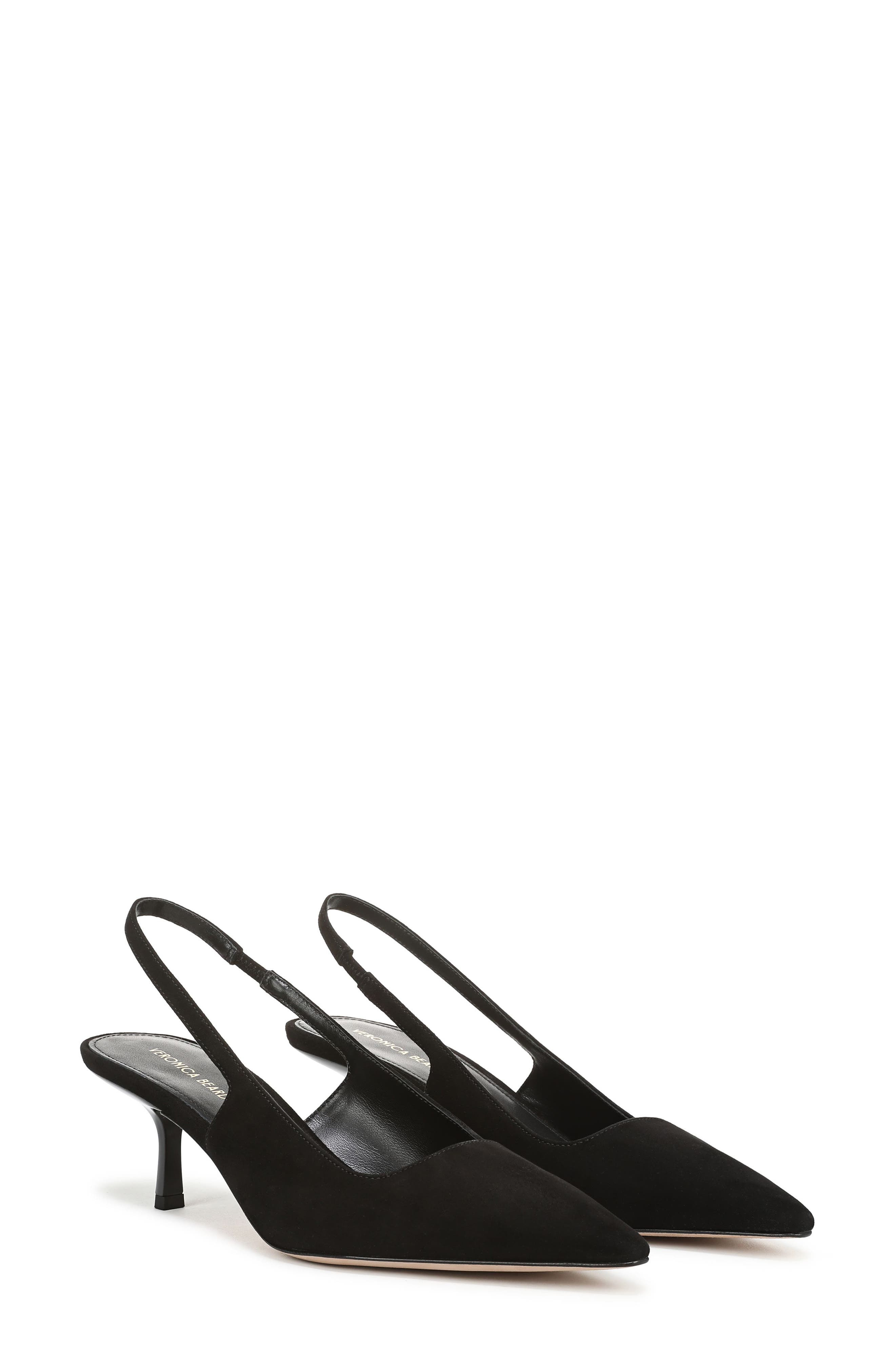 Veronica Beard Cashel Slingback Pointed Toe Pump in Black Suede at Nordstrom - 9