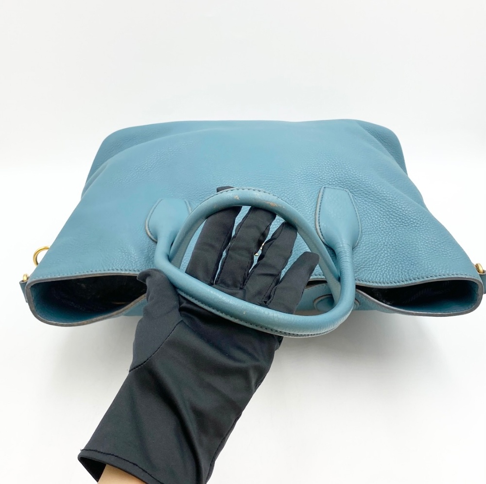 Prada Sky Blue Two Way Bag - 5