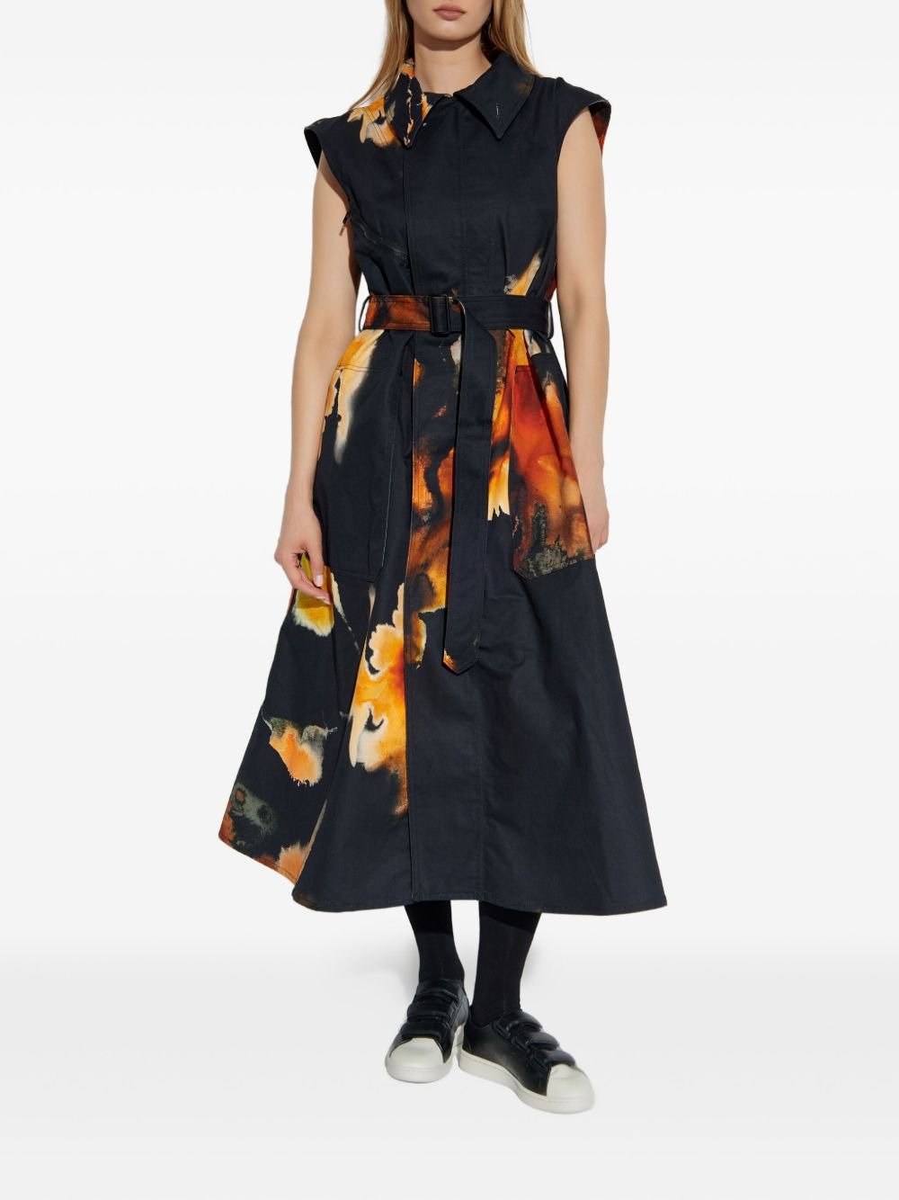 print belted dress - 2