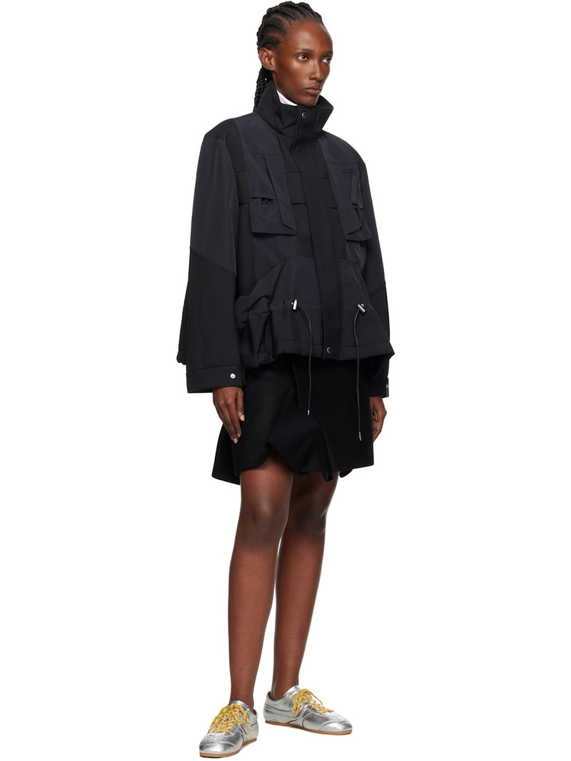 sacai Black Suiting Bonding x Grosgrain Jacket outlook