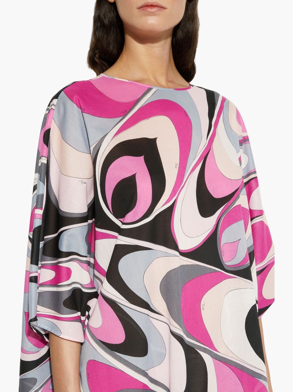 onde-print kaftan dress - 5