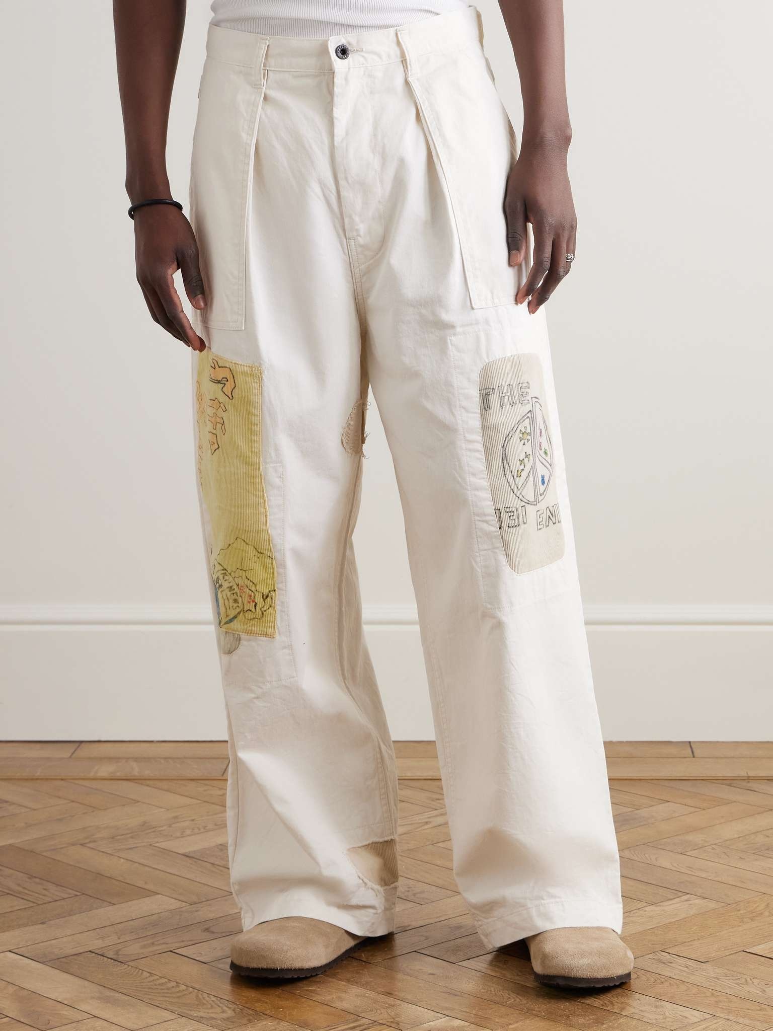 Fatigue Wide-Leg Patchwork Cotton-Twill Trousers - 3