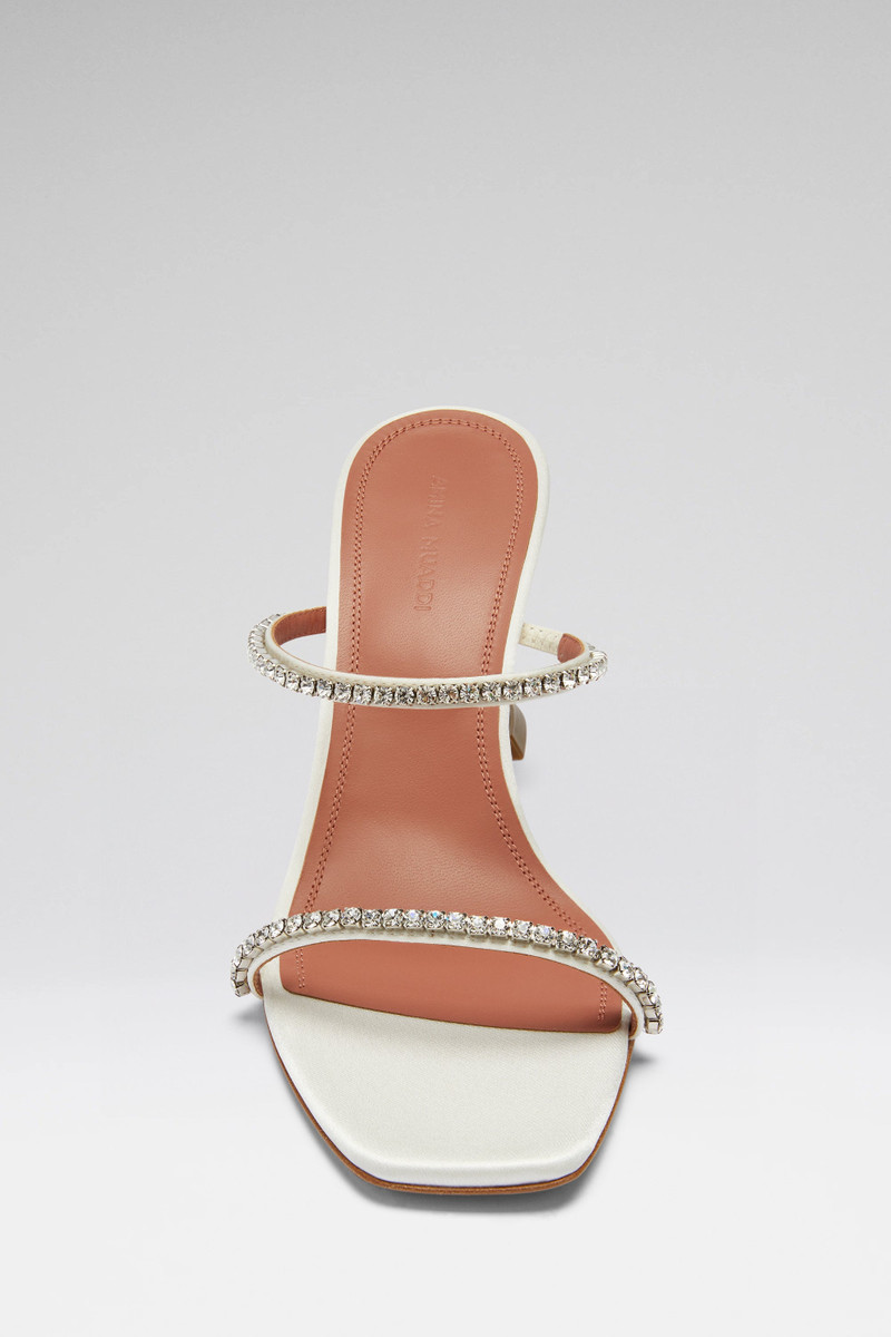 Amina Muaddi GILDA SLIPPER 70 IVORY SATIN AND  WHITE CRYSTALS outlook