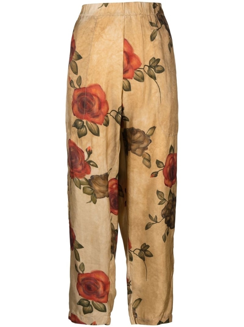 floral-print tapered trousers - 1