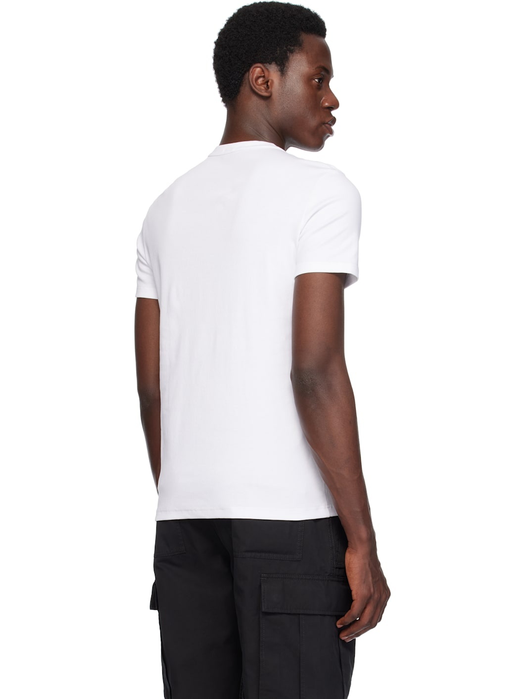 White Cotton Stretch Jersey T-shirt - 3