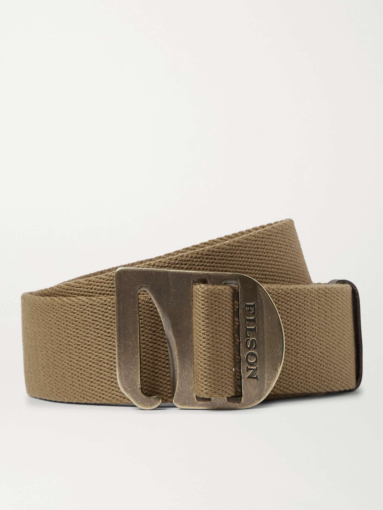 Tan Togiak 4cm Leather-Trimmed Webbing Belt - 1