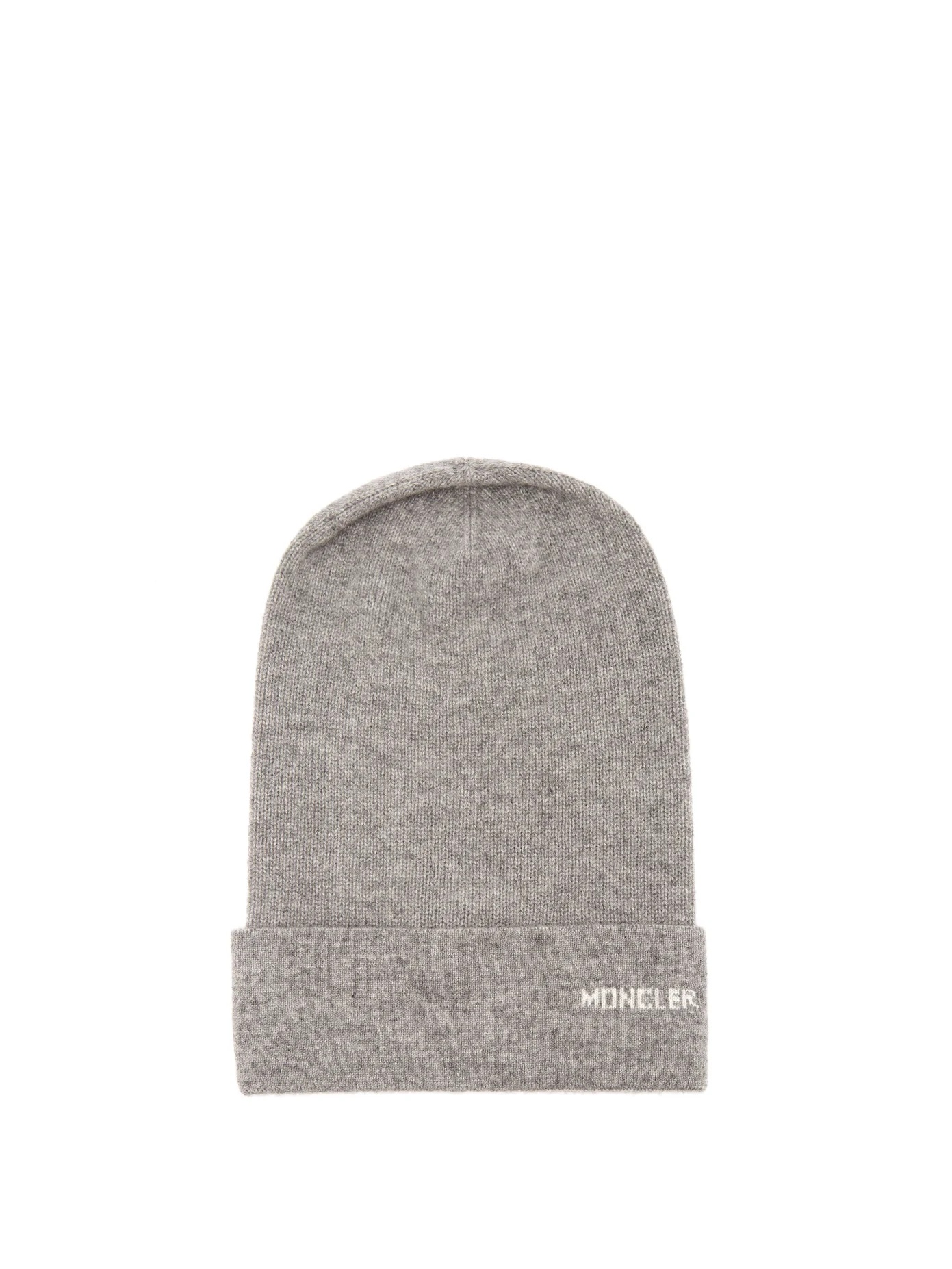 Logo cashmere beanie hat - 1