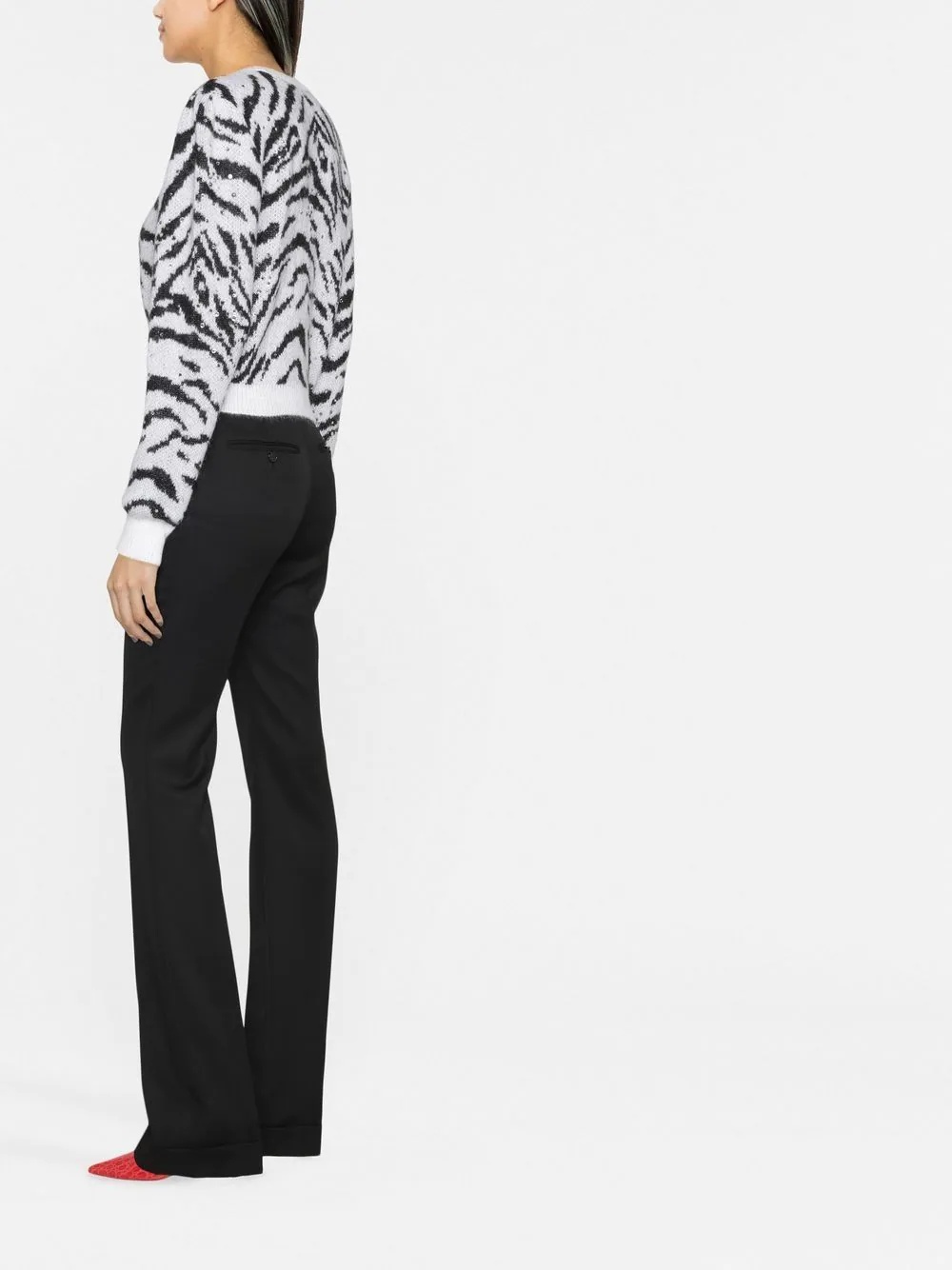 zebra intarsia knitted sweater - 4