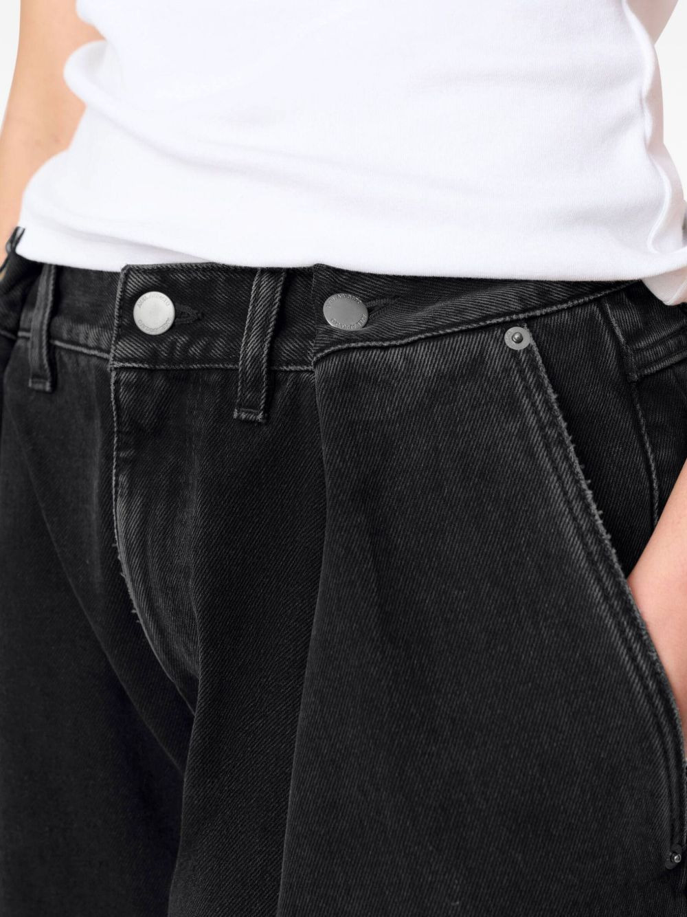 pleated-pockets wide-leg jeans - 5