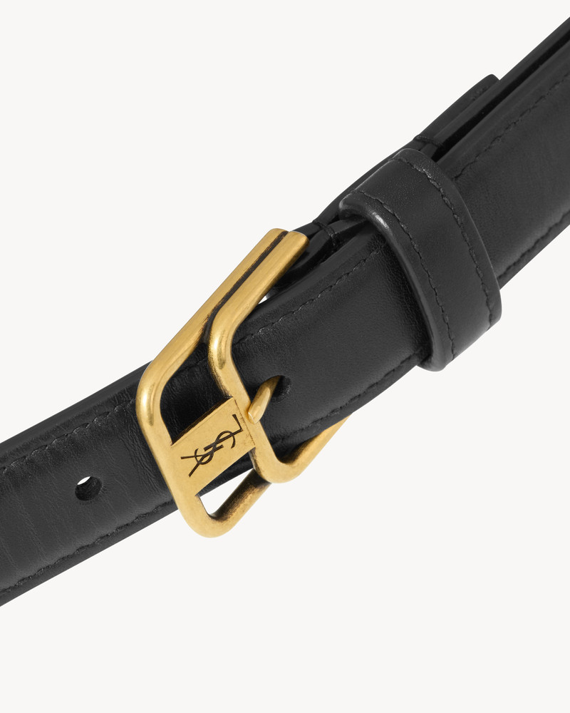 CASSANDRE DOUBLE-BUCKLE THIN BELT IN SMOOTH LEATHER 3
