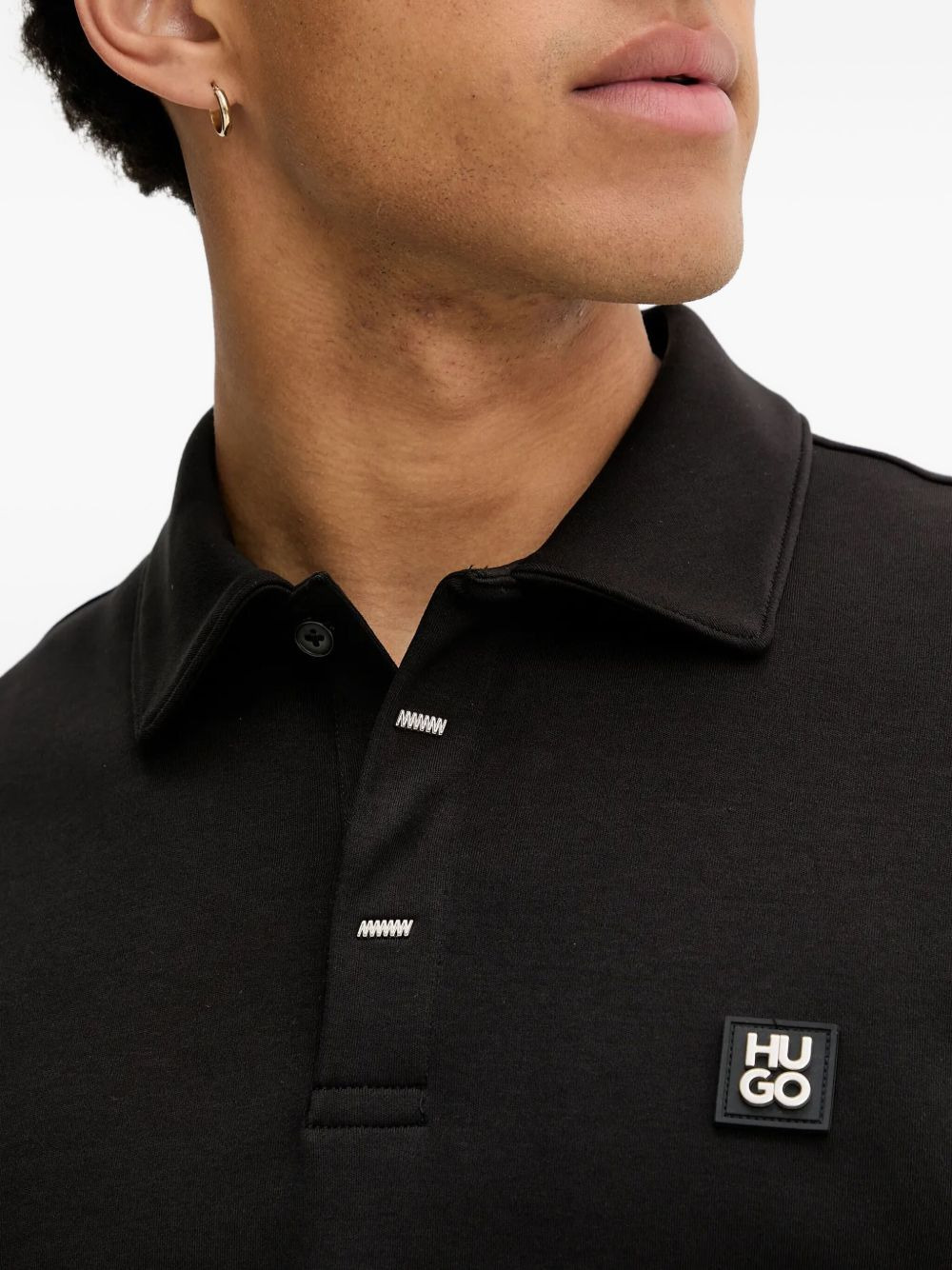 logo-plaque long-sleeve polo shirt - 4