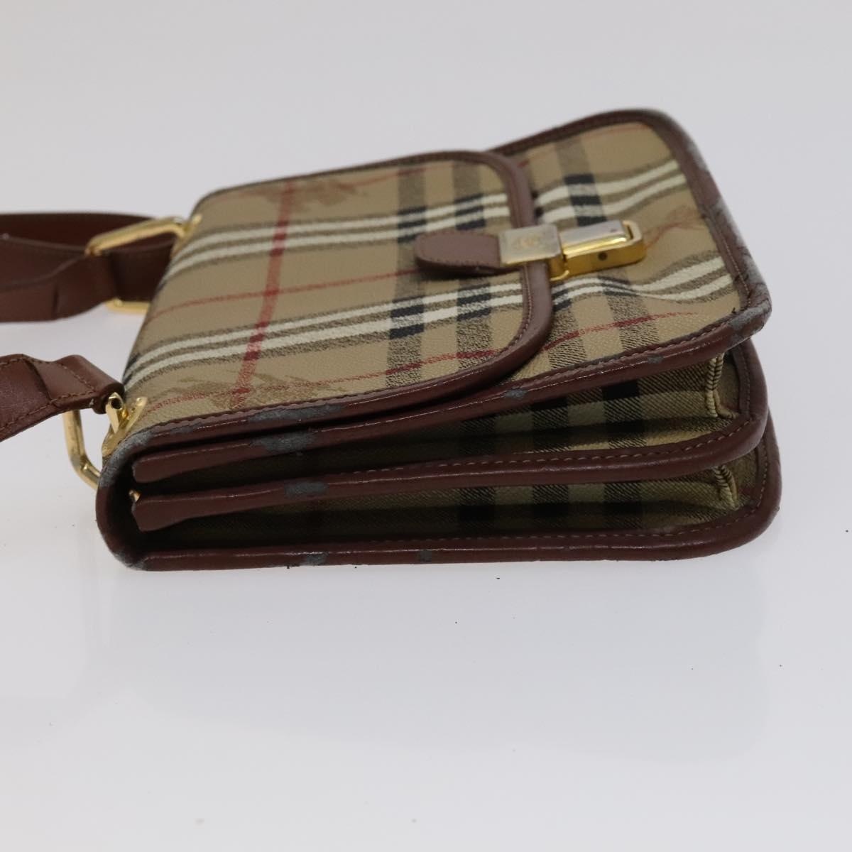 Burberry Nova Check Shoulder Bag Pvc Beige Brown Gold - 5