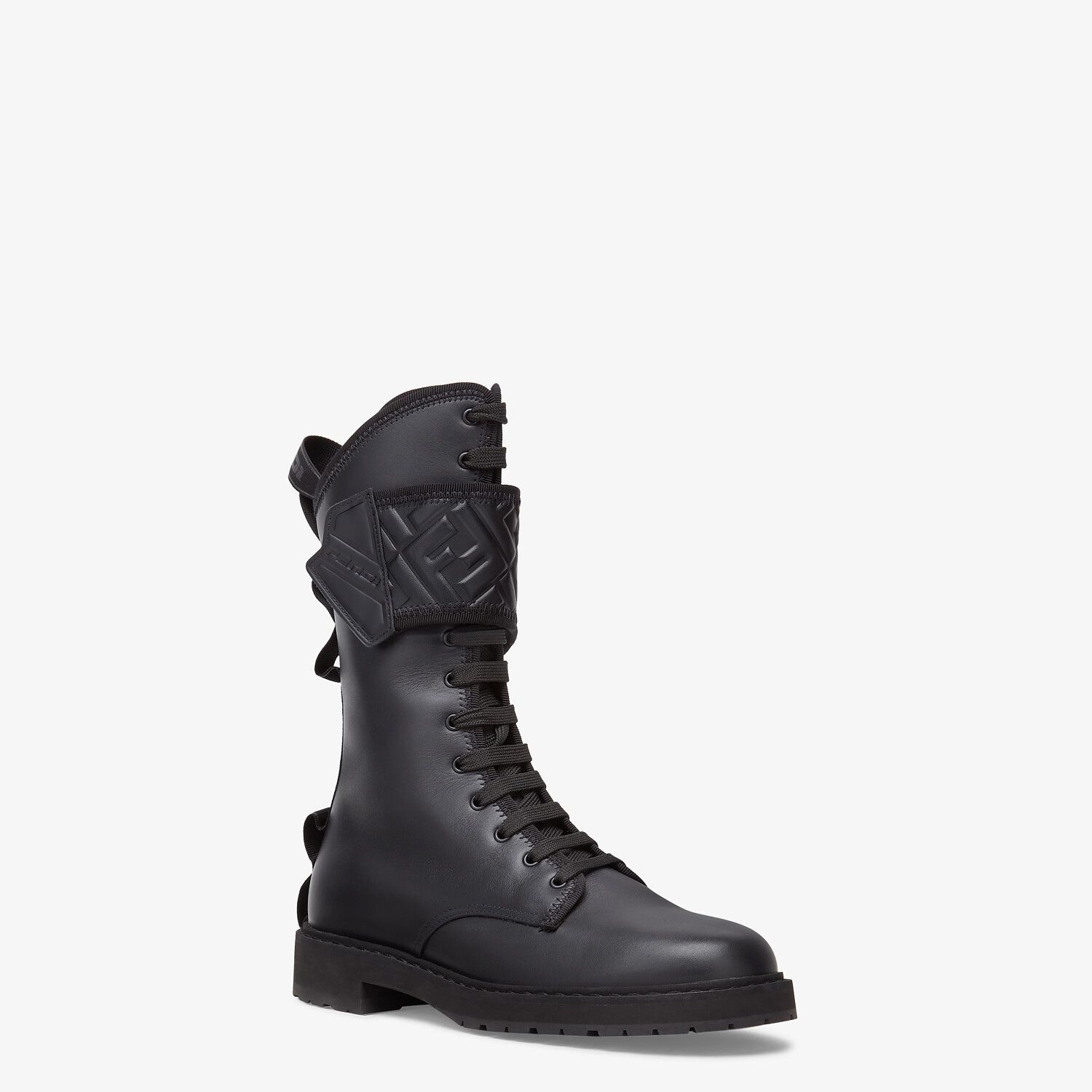 Black leather biker boots - 2