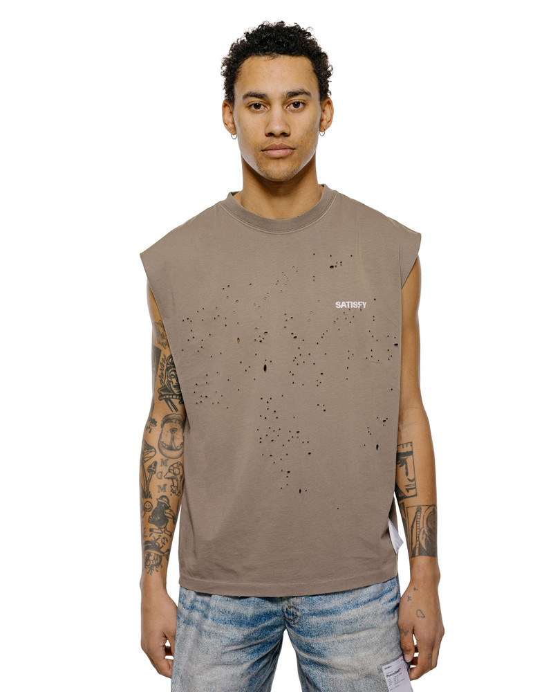 SATISFY MothTech Muscle Tee Sun Bleached Falcon SAB outlook
