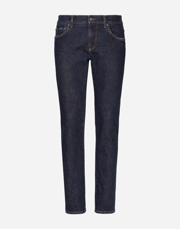 Washed skinny fit stretch denim jeans - 1