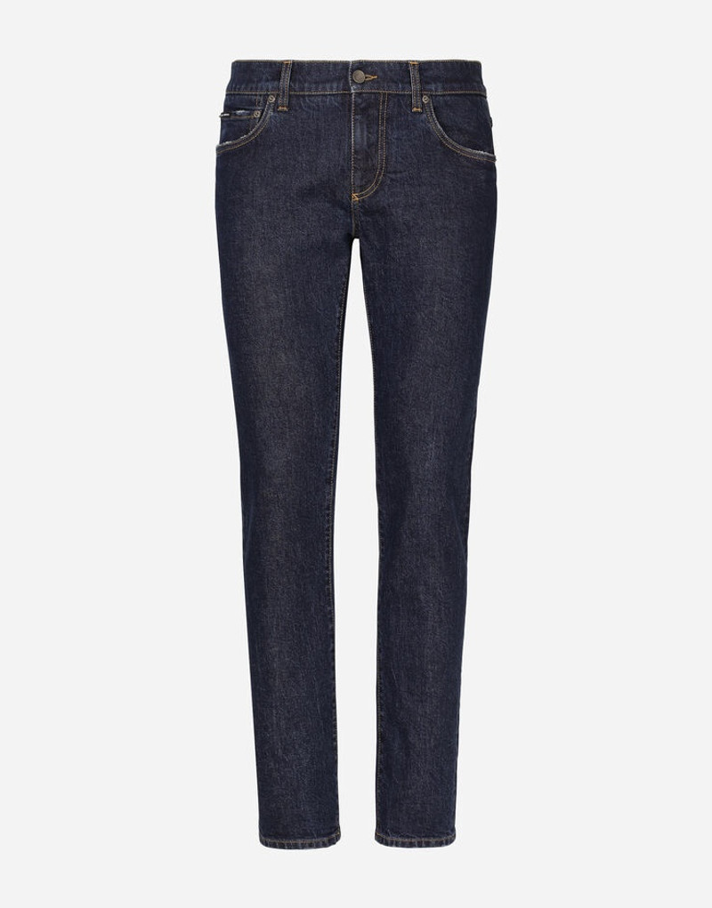 Washed skinny fit stretch denim jeans 1