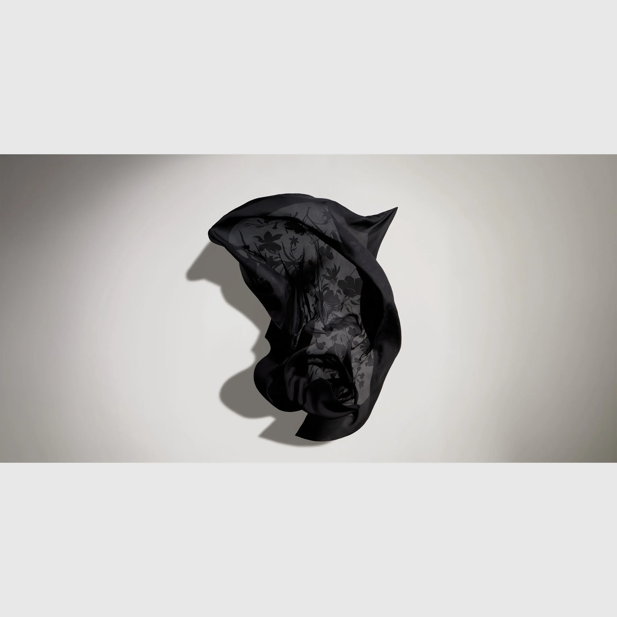 Printed viscose silk devoré shawl - 1