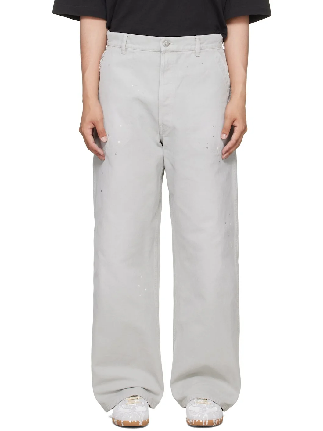 Gray Double-Dyed Workwear Trousers - 1
