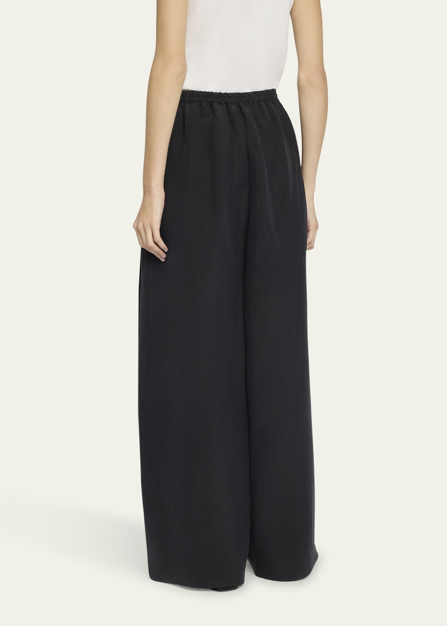 Bellana Silk Wide-Leg Pull-On Pants - 3