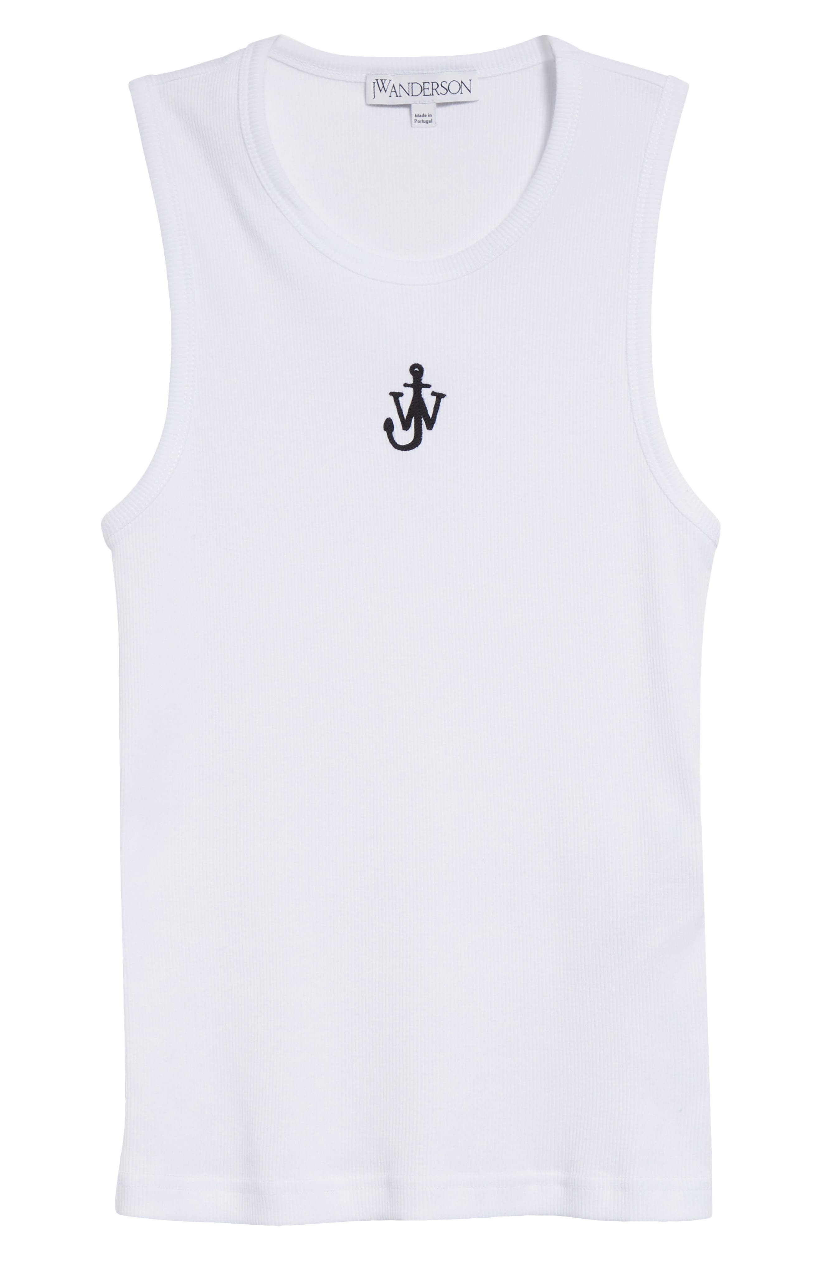 JW Anderson Anchor Logo Embroidered Tank in White at Nordstrom - 5