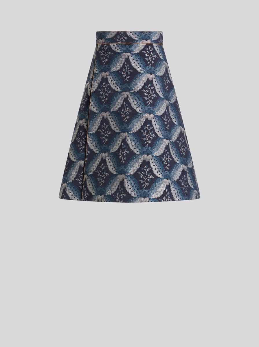 DENIM JACQUARD SKIRT - 5