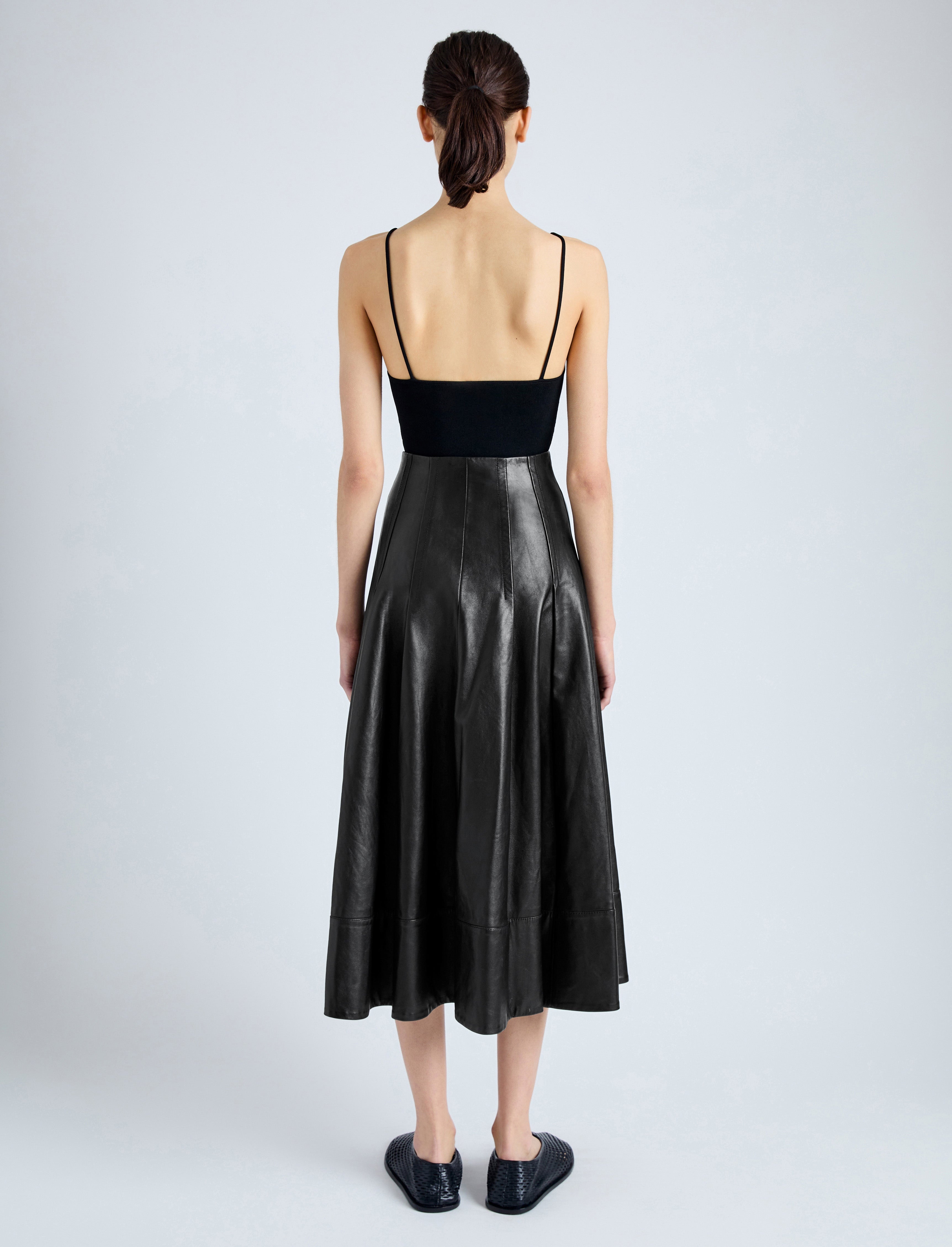 Moore Skirt in Glossy Leather - 4