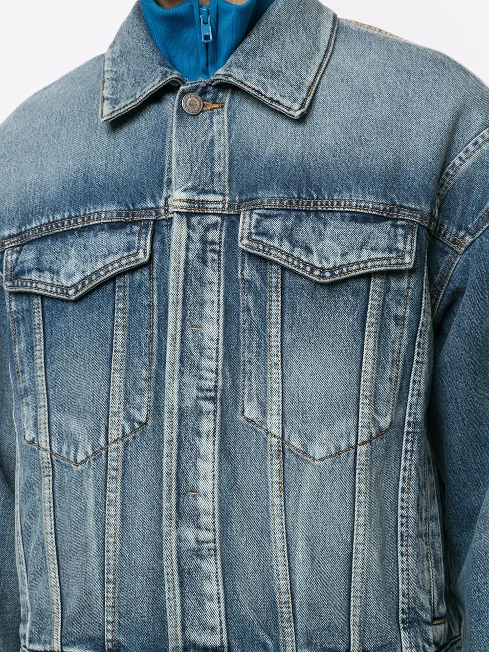 faded denim jacket - 5