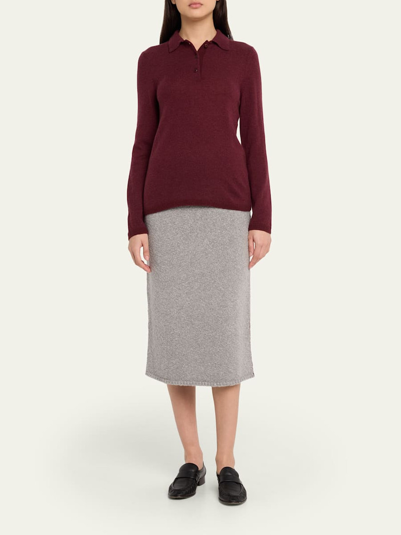 The Elder Statesman Glacier Cashmere Knit Midi Skirt outlook