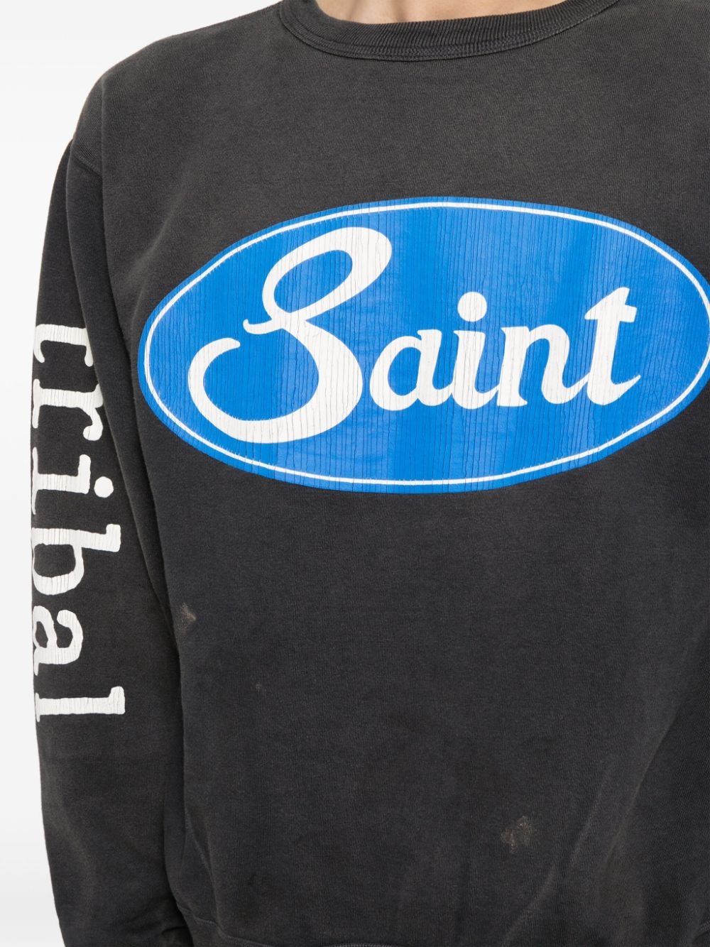 logo-print cotton sweatshirt - 5