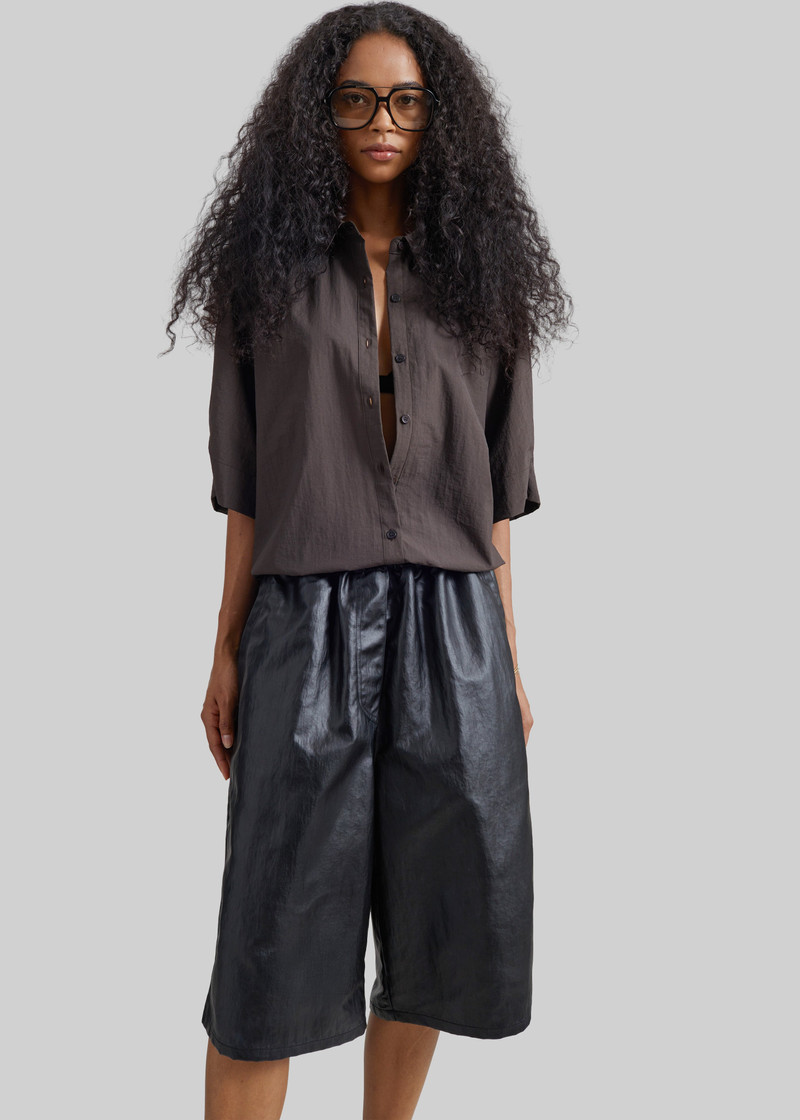 Comporta Drawstring Shirt - Brown 4