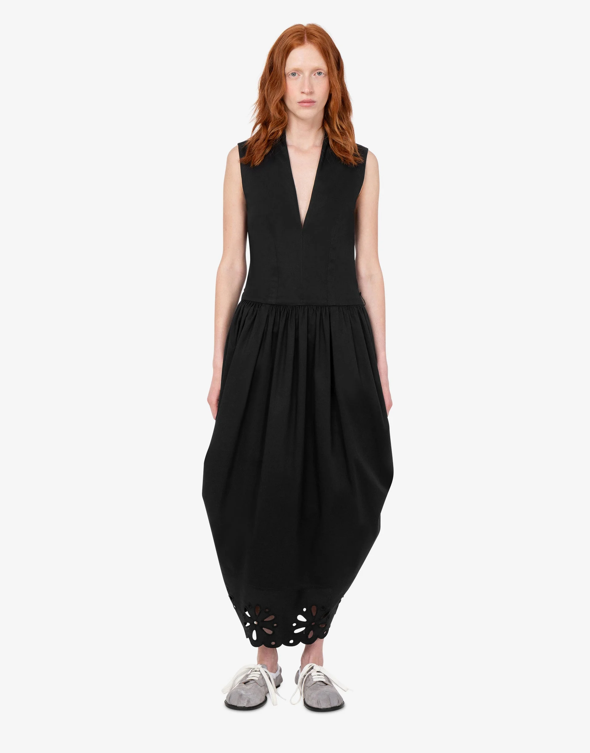 EMBROIDERED COTTON POPLIN DRESS - 1