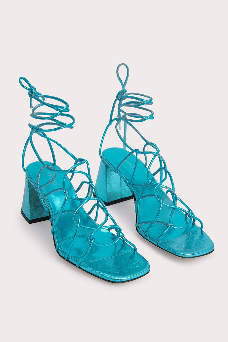 BY FAR Alexander Aquamarine Metallic Leather outlook