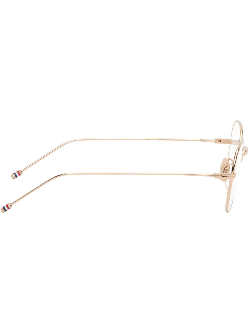Thom Browne Gold Titanium Rectangular Glasses outlook