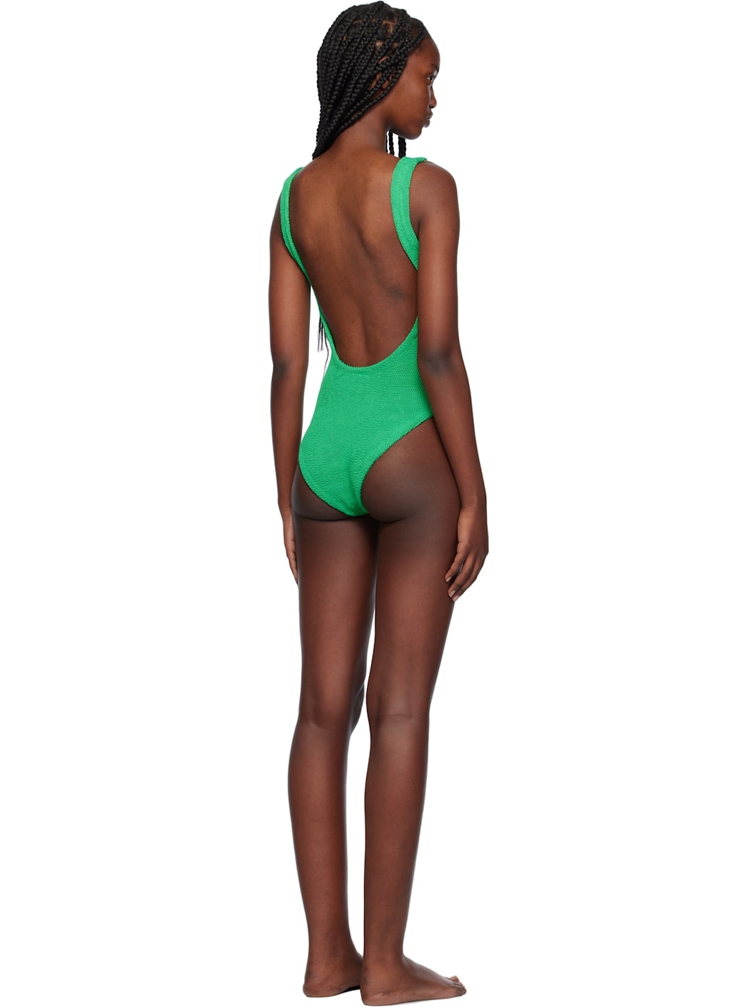 Green Square Neck Swimsuit - 3