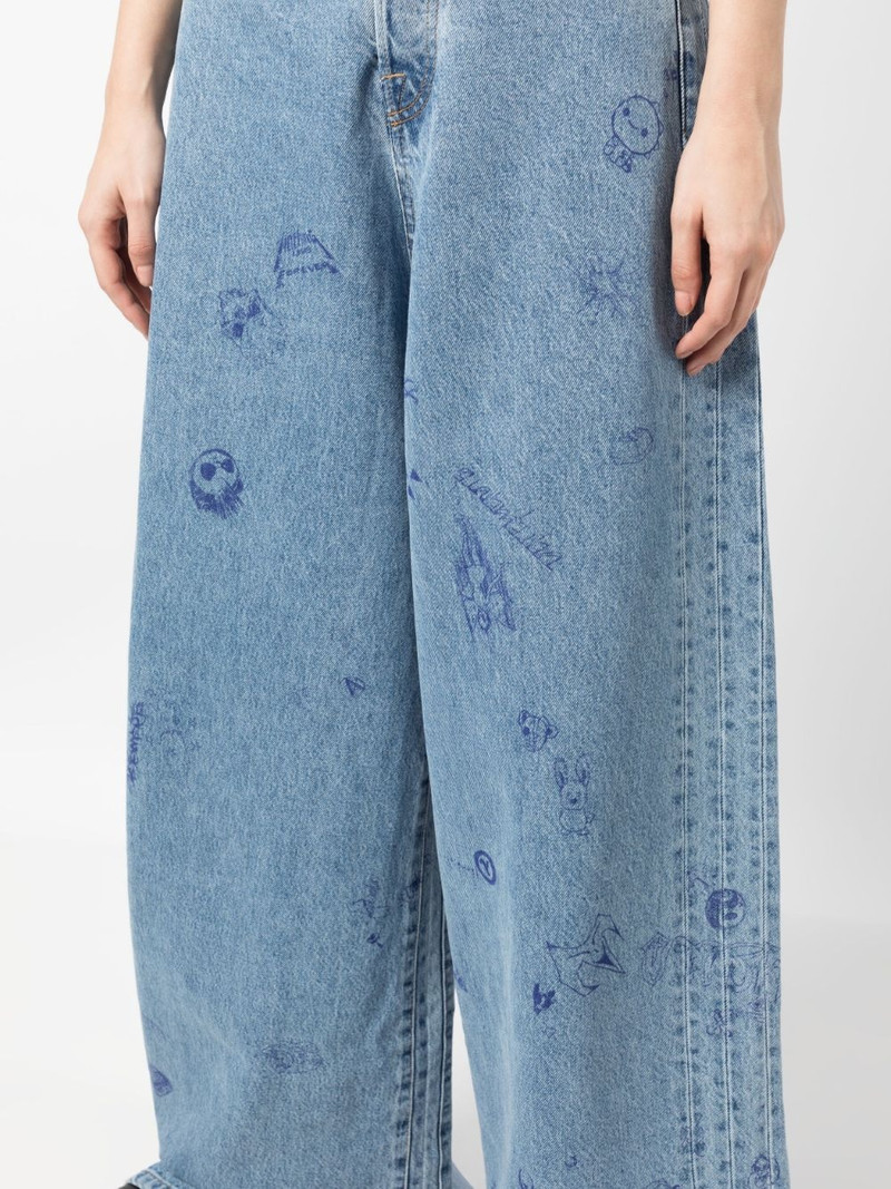 illustration-print baggy jeans 5