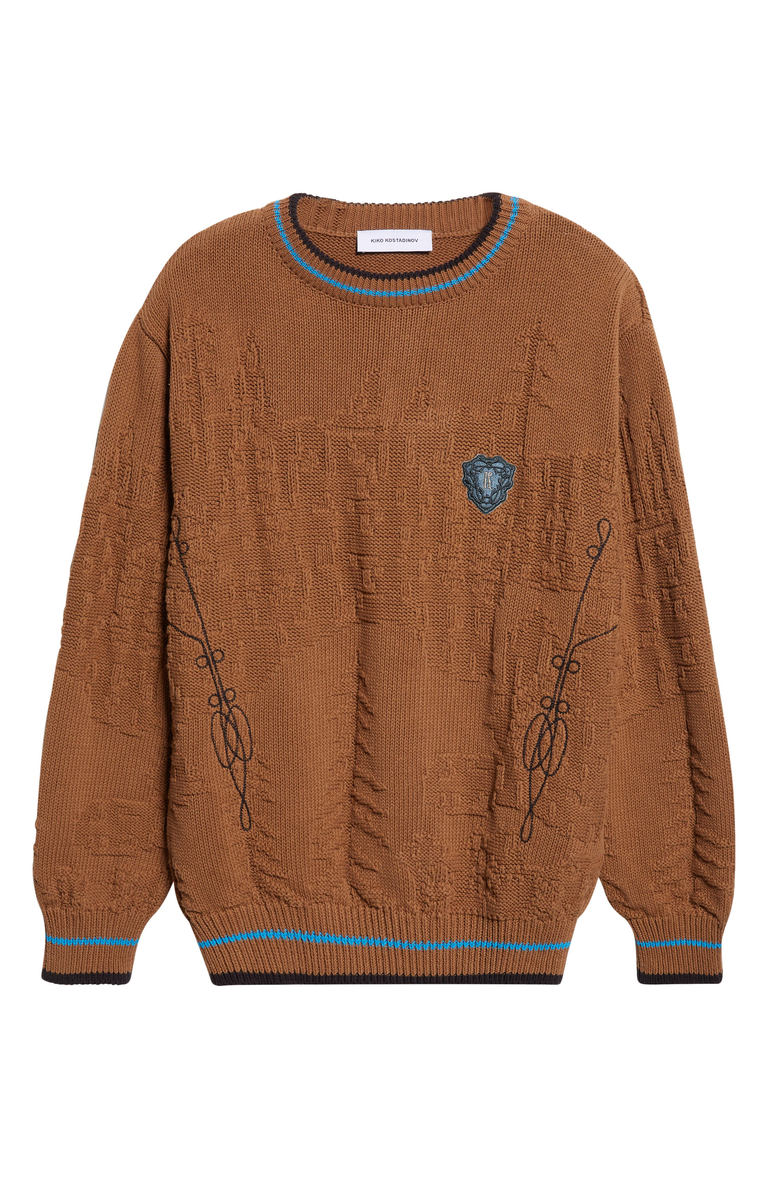 KIKO KOSTADINOV Fitz Sweater in Russet Brown/Black/Cerulean at Nordstrom - 1