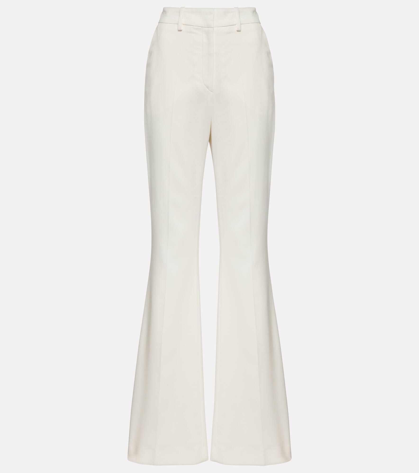 High-rise crêpe flared pants - 1