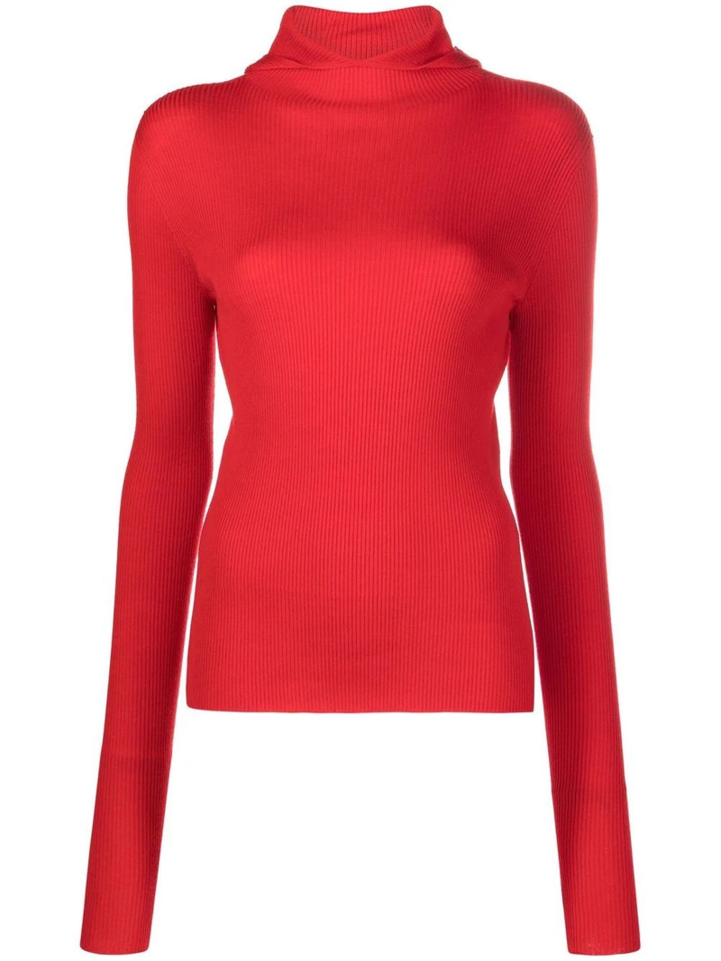 ribbed-knit hoodie 1