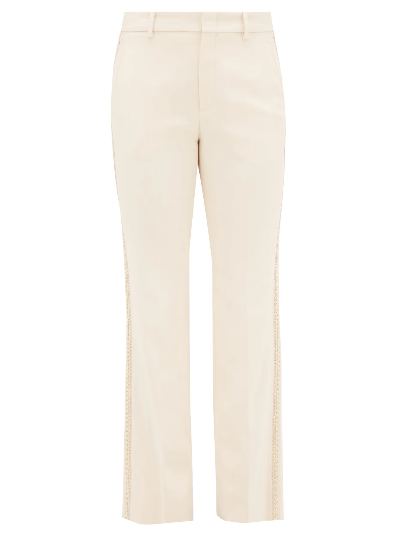 Passementerie-striped crepe trousers - 1