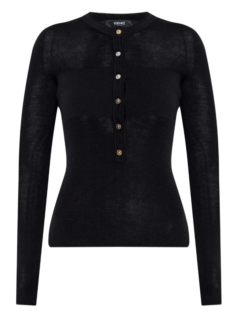 button-embellished wool sweater 1