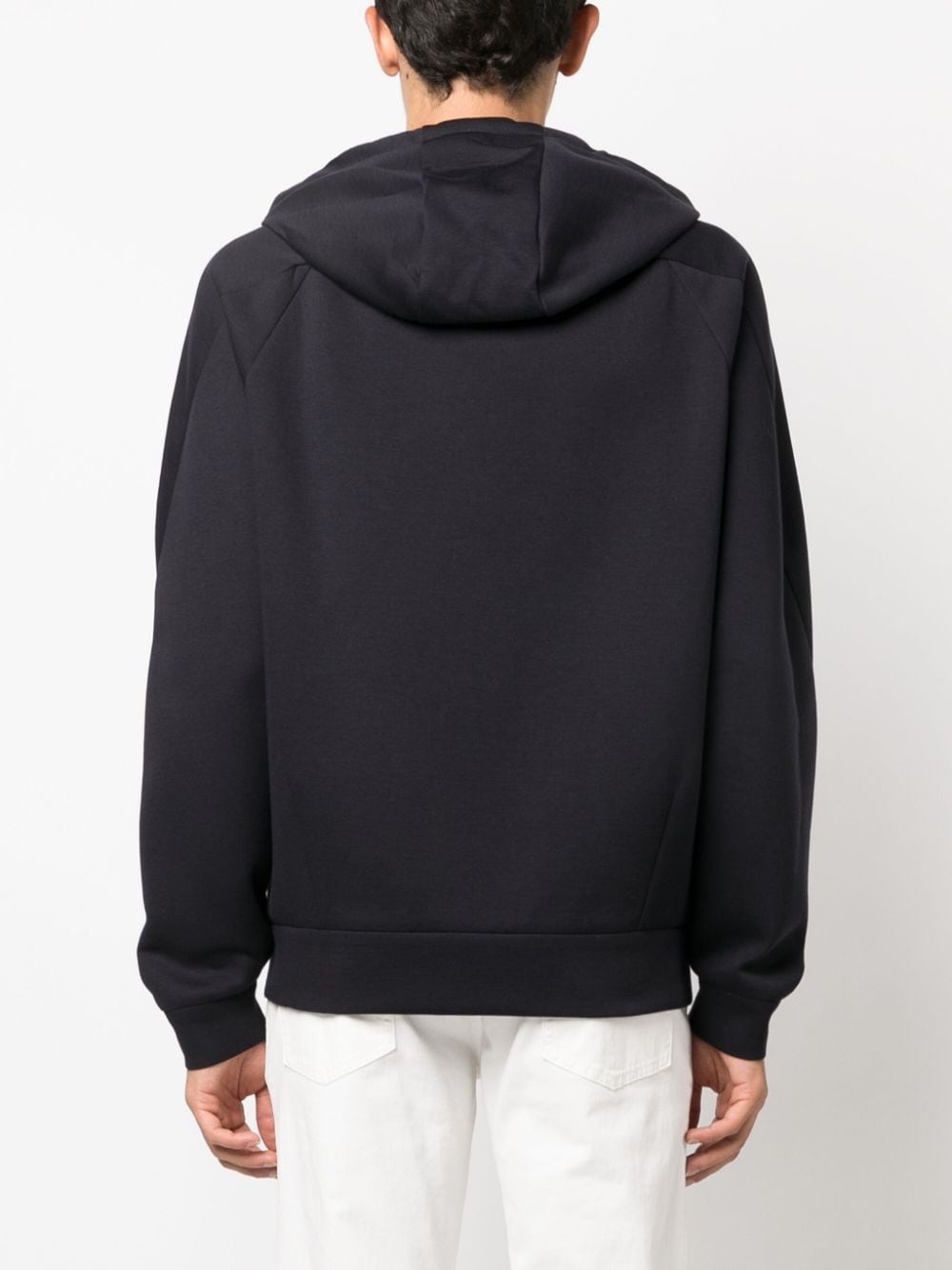 logo-embroidered zip-up hoodie - 4