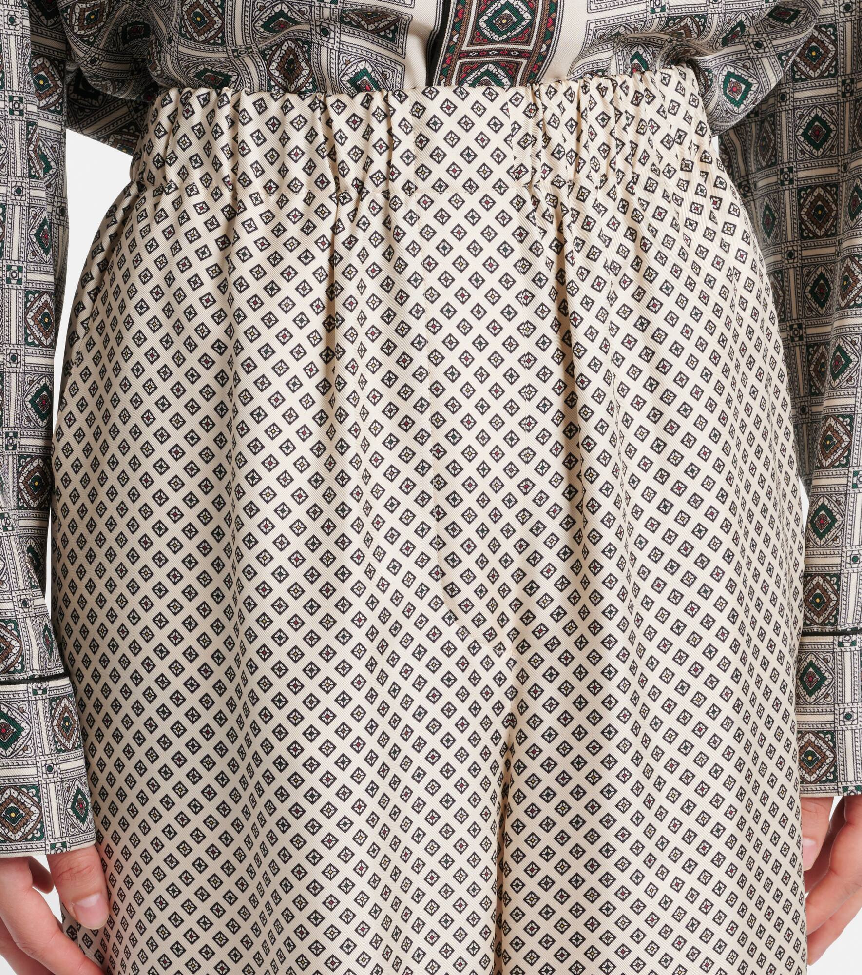 Valerio printed silk twill wide-leg pants - 4